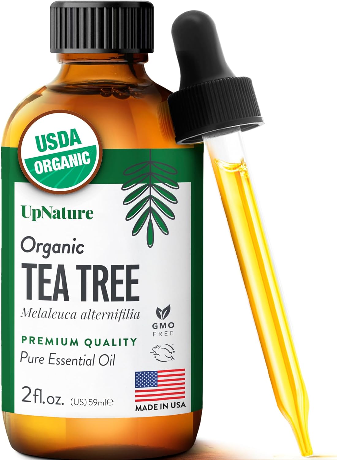 UpNature Organic Tea Tree Oil - 100% Pure Tea Tree Oil for Skin, Hair, Toenail,...