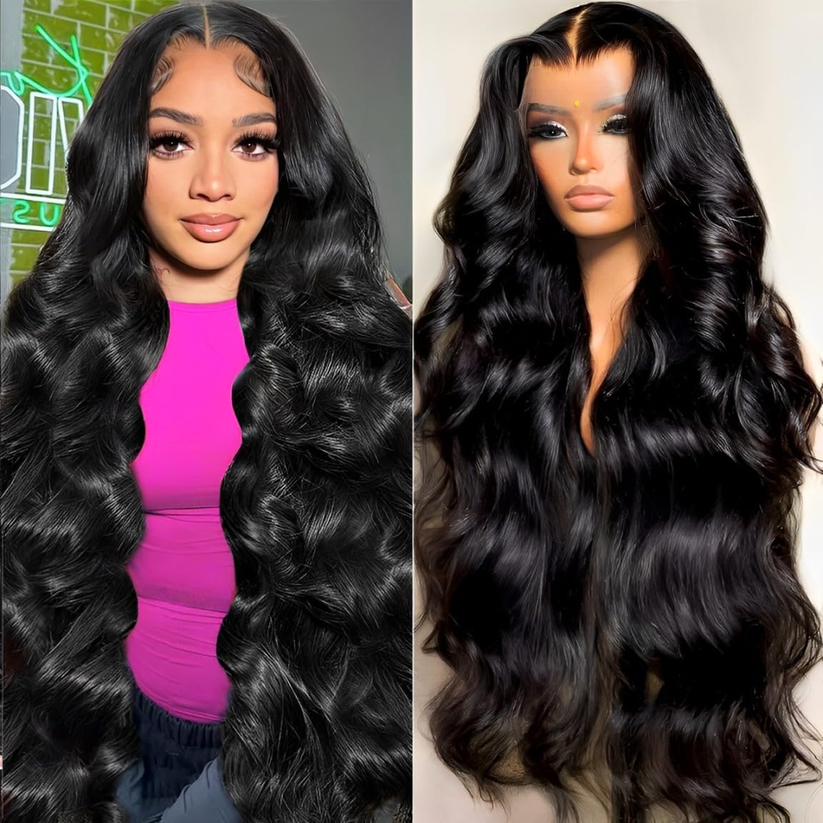30 Inch 13x6 Lace Front Wigs Human Hair 200 Density Body Wave HD Lace Front Wigs...