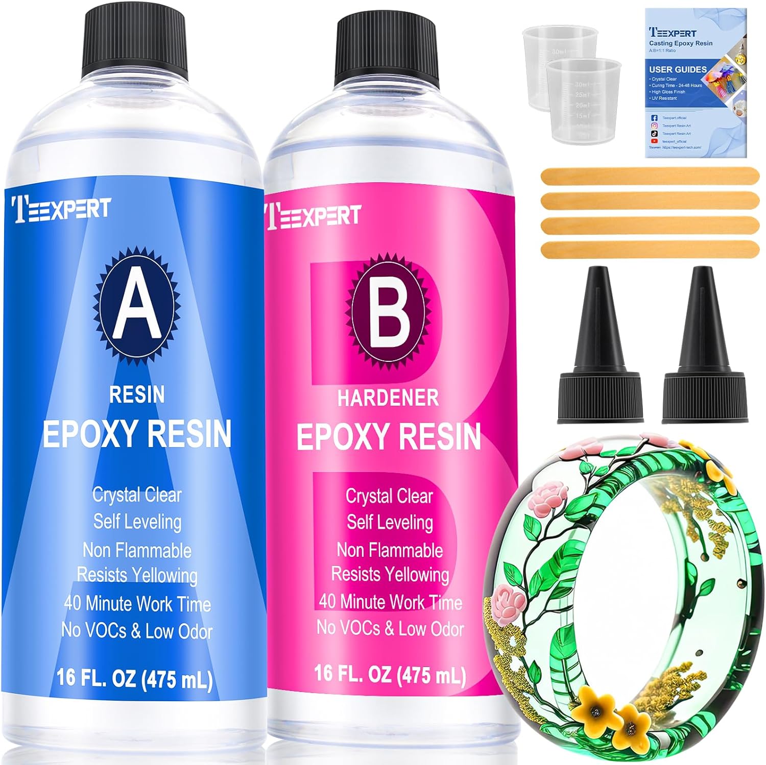 Epoxy Resin Crystal Clear Kit- 32oz/950ml - Casting Resin for Jewellery DIY Resi...