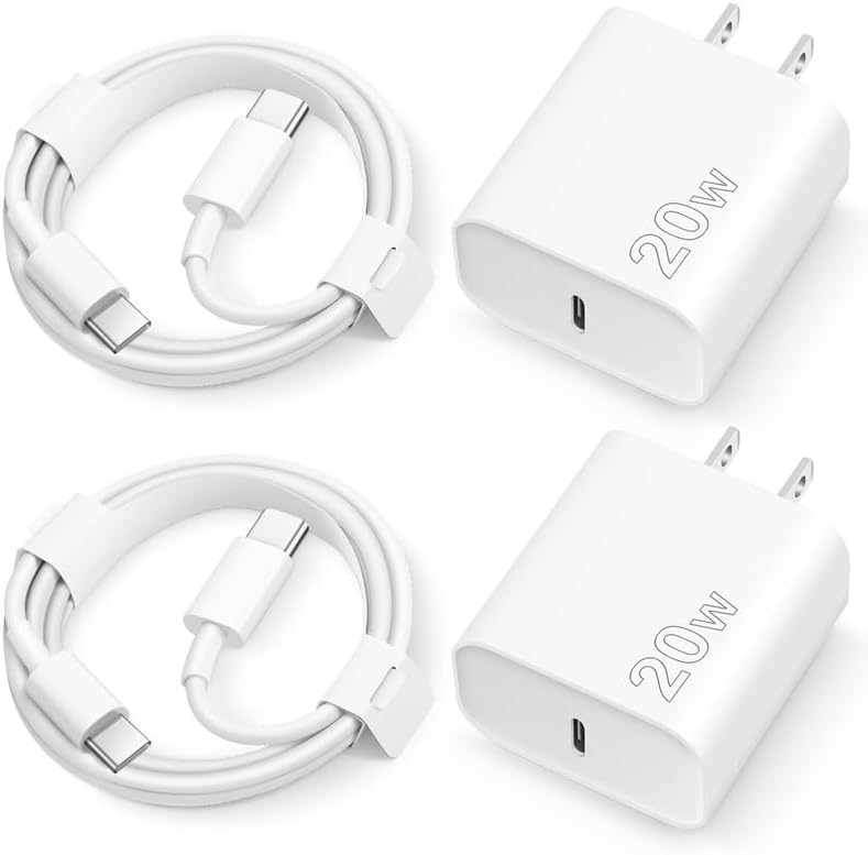 iPhone 16 15 Charger Fast Charging 20W PD USB C Wall Charger with 6FT USB C to C...