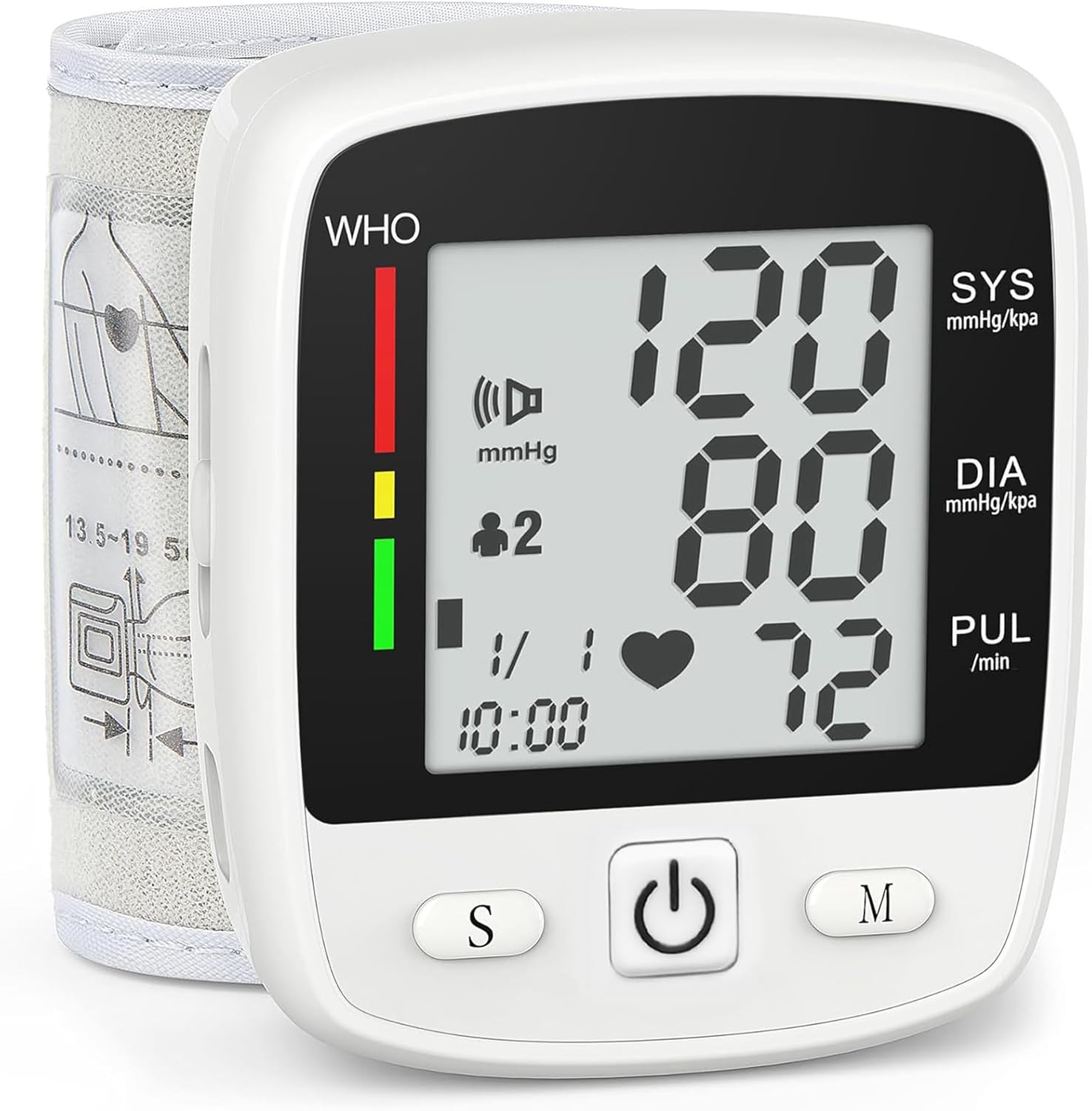 Blood Pressure Monitor Digital Wrist BP Machine Automatic Adjustable Cuff ( 5.3...