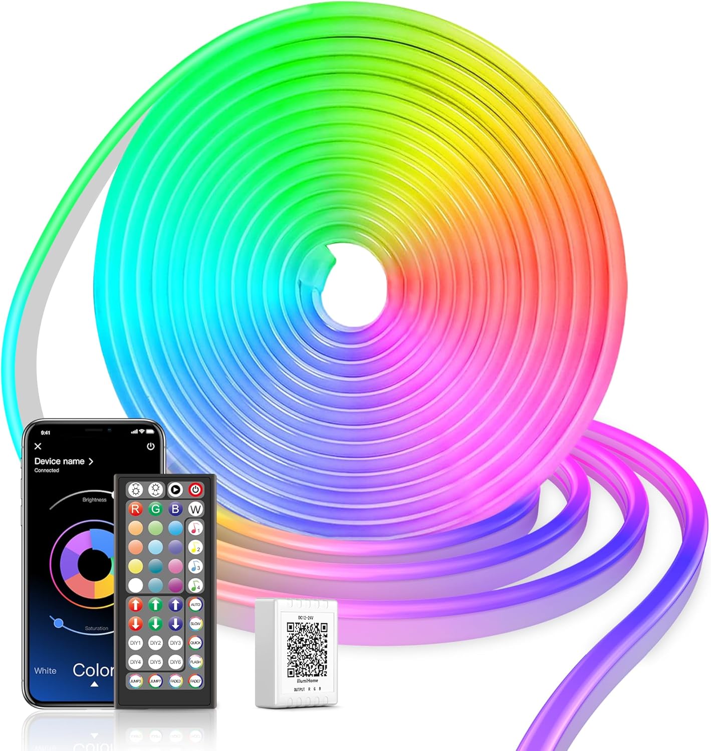 5M Neon Rope Lights, Waterproof Flexible LED Light Strip with Remote and APP Con...
