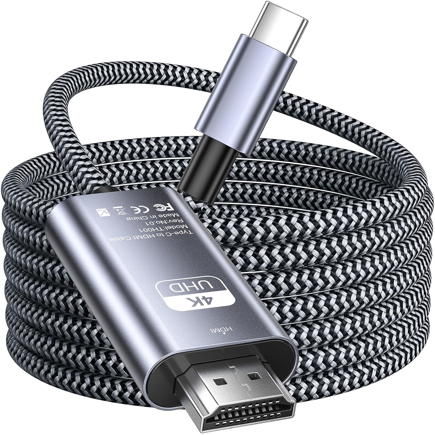 Siwket USB C to HDMI Cable 2M, [4K@30Hz High-Speed] USB Type C to HDMI Thunderbo...