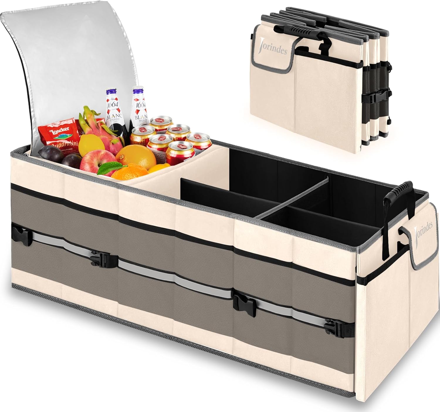 Trunk Organizer with Built-in Insulated Leak Proof Cooler Bag,Collapsible Cargo...