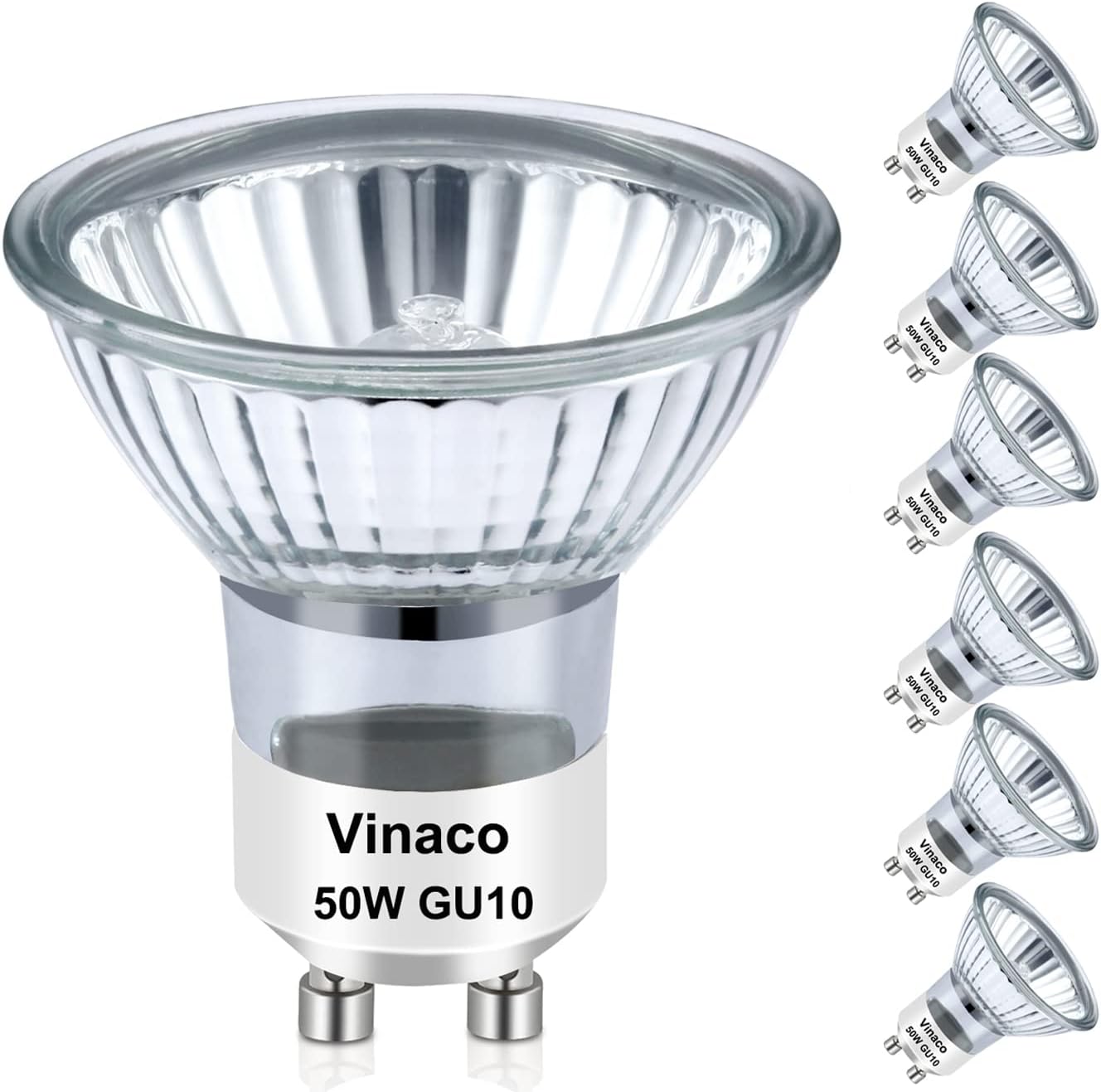Vinaco GU10 Bulb, 6 Pack Halogen GU10 120V 50W Candle Warmer Bulb Dimmable, MR16...
