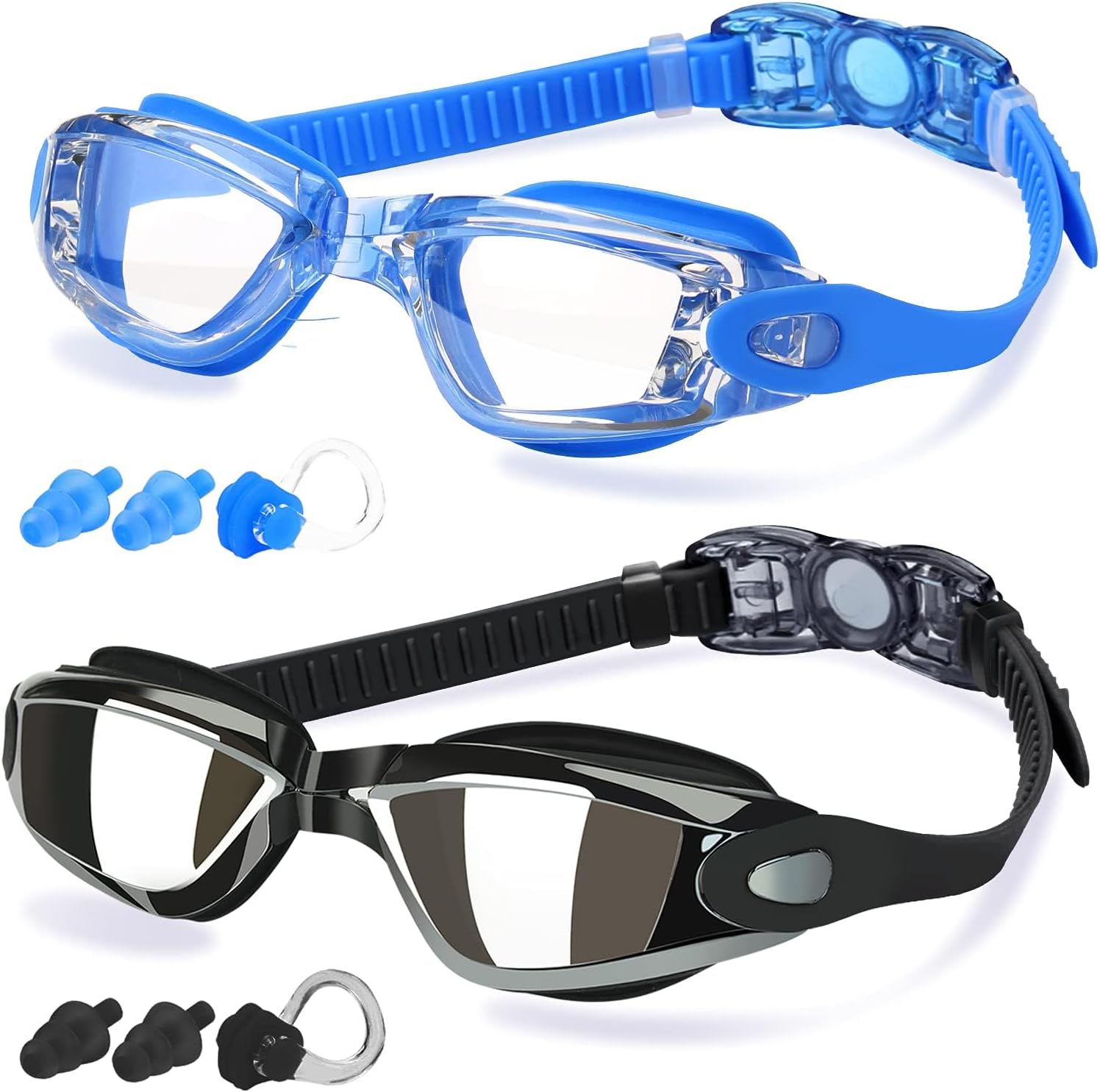 COOLOO Swimming Goggles, 2 Pack Swim Goggles for A...