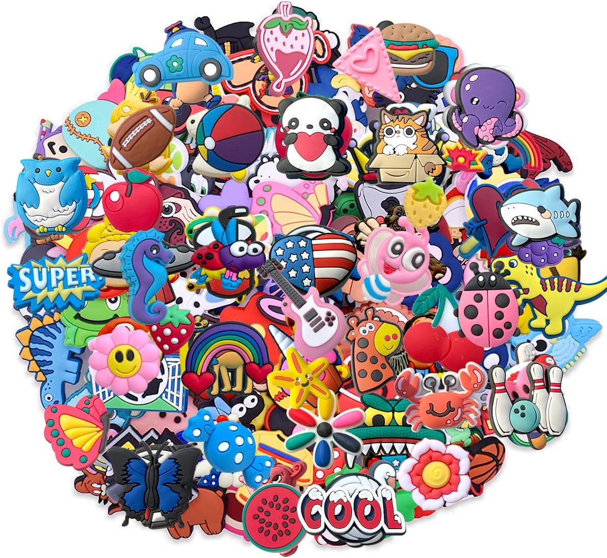 Lot of 30,50,100 pcs Random PVC Different Shoe Charms for Shoe Decoration Random...