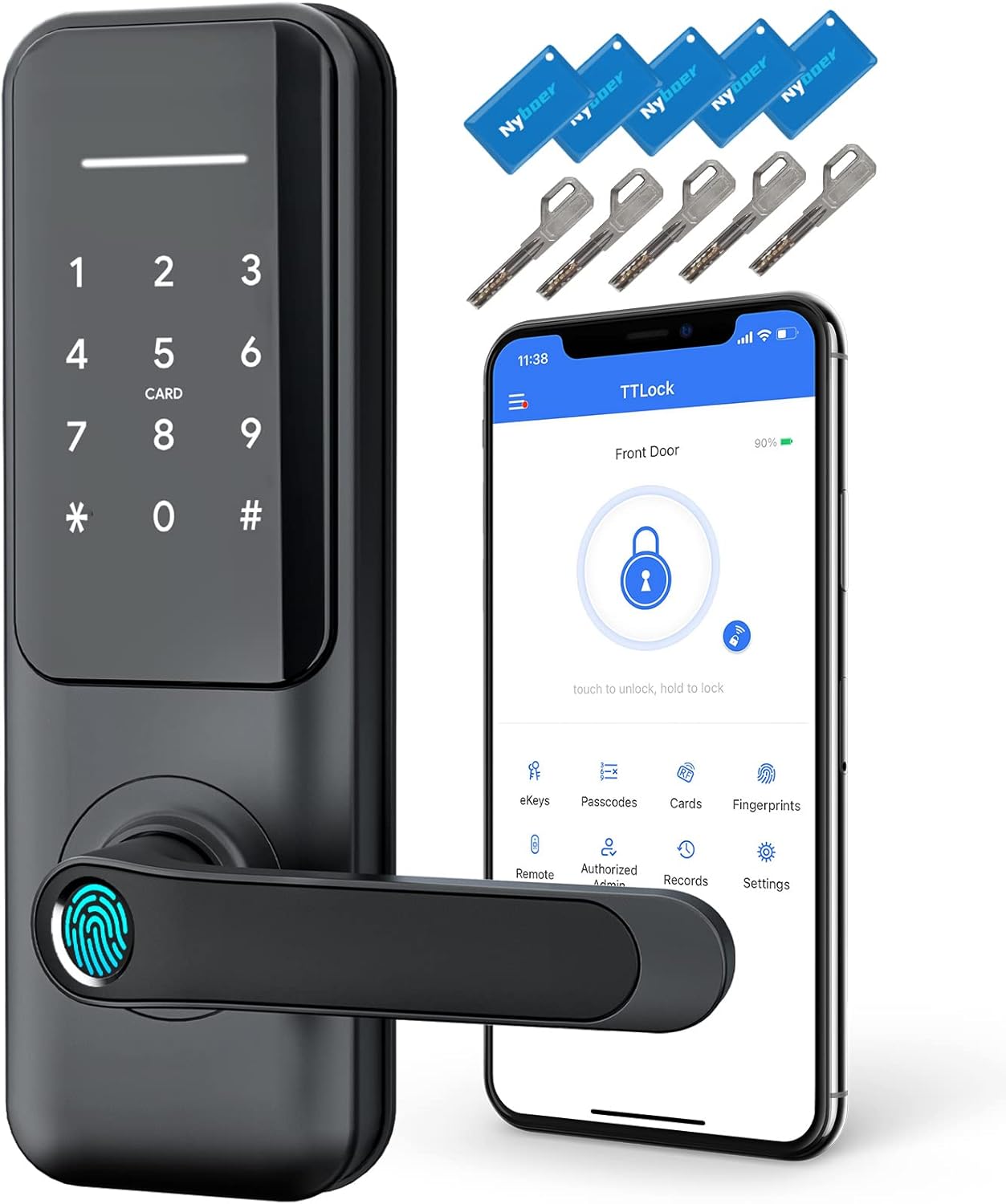 Keyless Fingerprint Smart Door Lock and Handle - K...