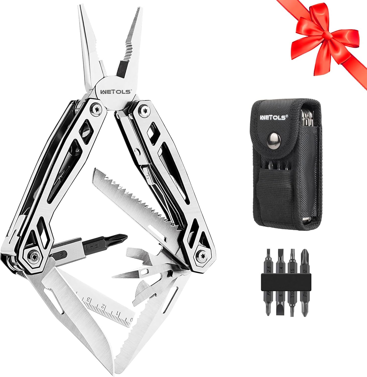 WETOLS Multitool Needle Nose Pliers,21-in-1 Stainless Steel Multi Tool Pocket Kn...