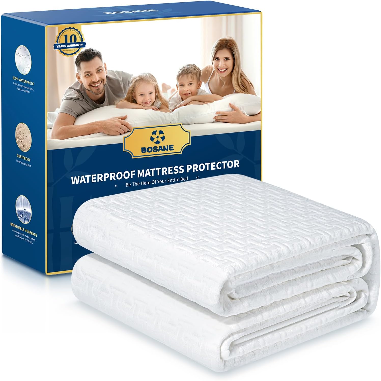 Premium 100% Waterproof King Mattress Protector Breathable Cooling 3D Air Fabric...