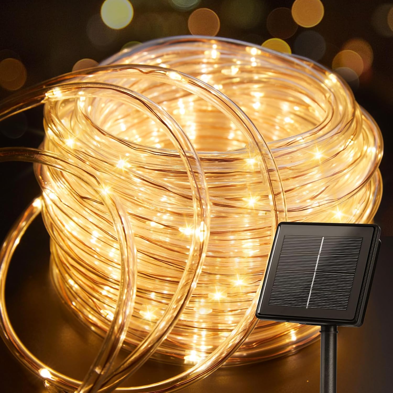 Brightown Solar Rope Lights, 39FT 100LED Outdoor Solar String Lights, IP65 Water...