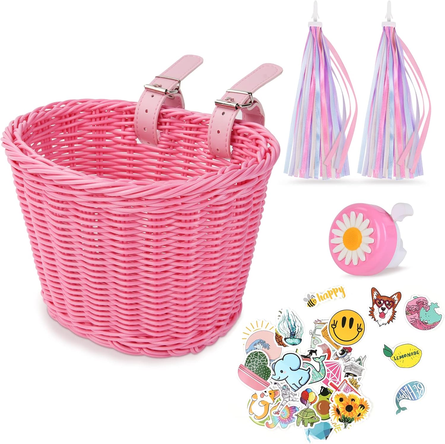 Flintronic Kids Bike Basket Handwoven Cycle Basket...