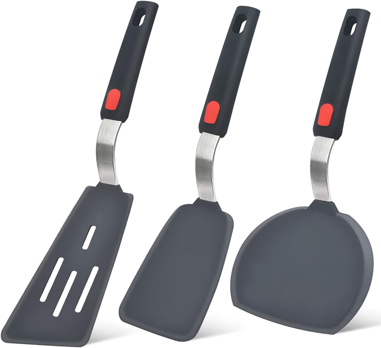 Silicone Spatula Turner Set of 3, Beijiyi 600°F He...