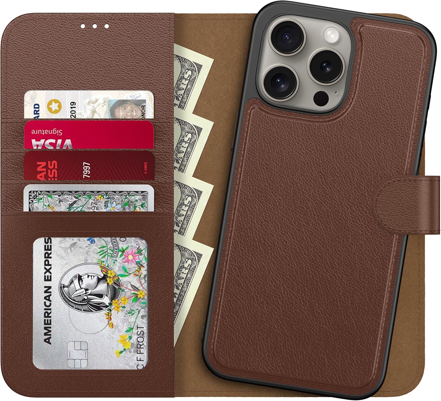 LUMARKE Designed for iPhone 13 Pro Max Wallet Case - Detachable Flip Folio Cover...