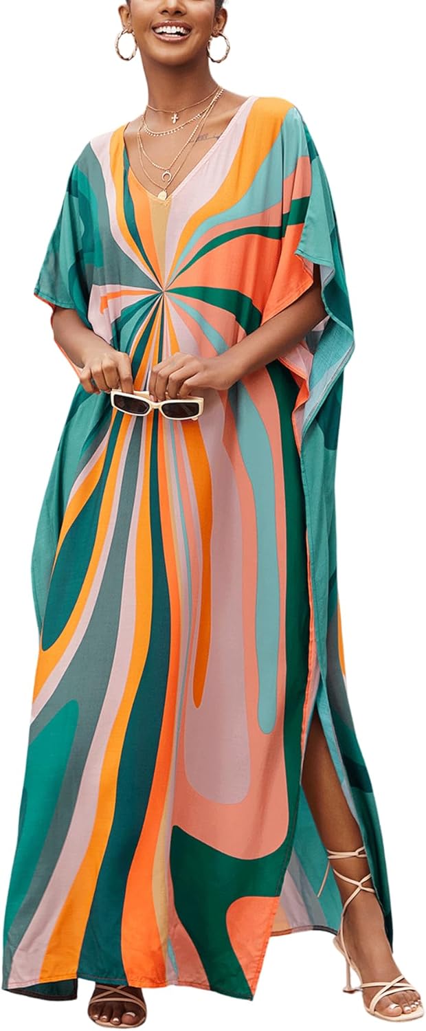 Women's Plus Size Beach Lounge Kaftan Maxi Dress Swimsuit Coverup for Women 1126...