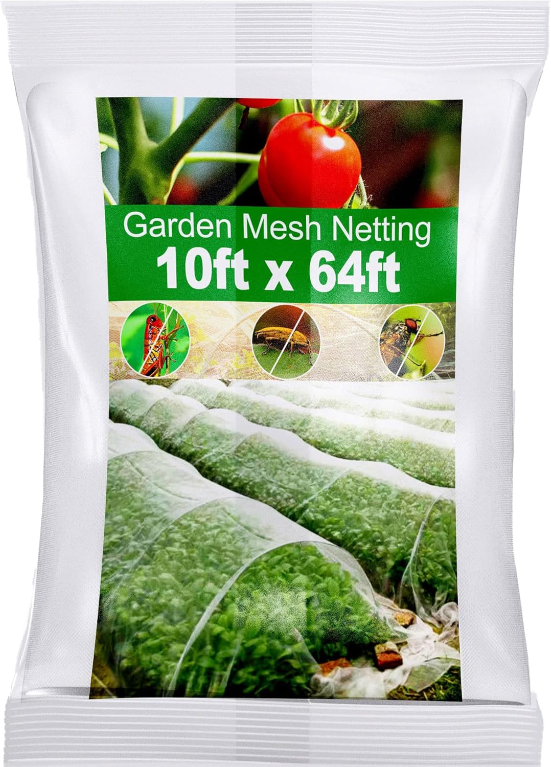 Wohohoho Garden Insect Mesh Netting 10ft x 64ft (3m x 20m), 1mm Ultra Fine Mosqu...