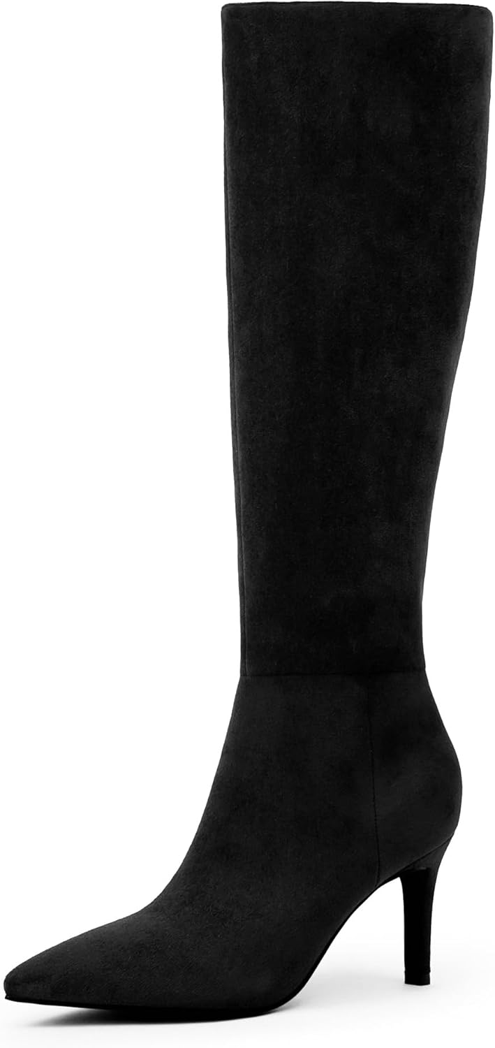 Knee High Boots Women Pointed Toe Tall Boots 3 In Stiletto High Heel Long Boots...