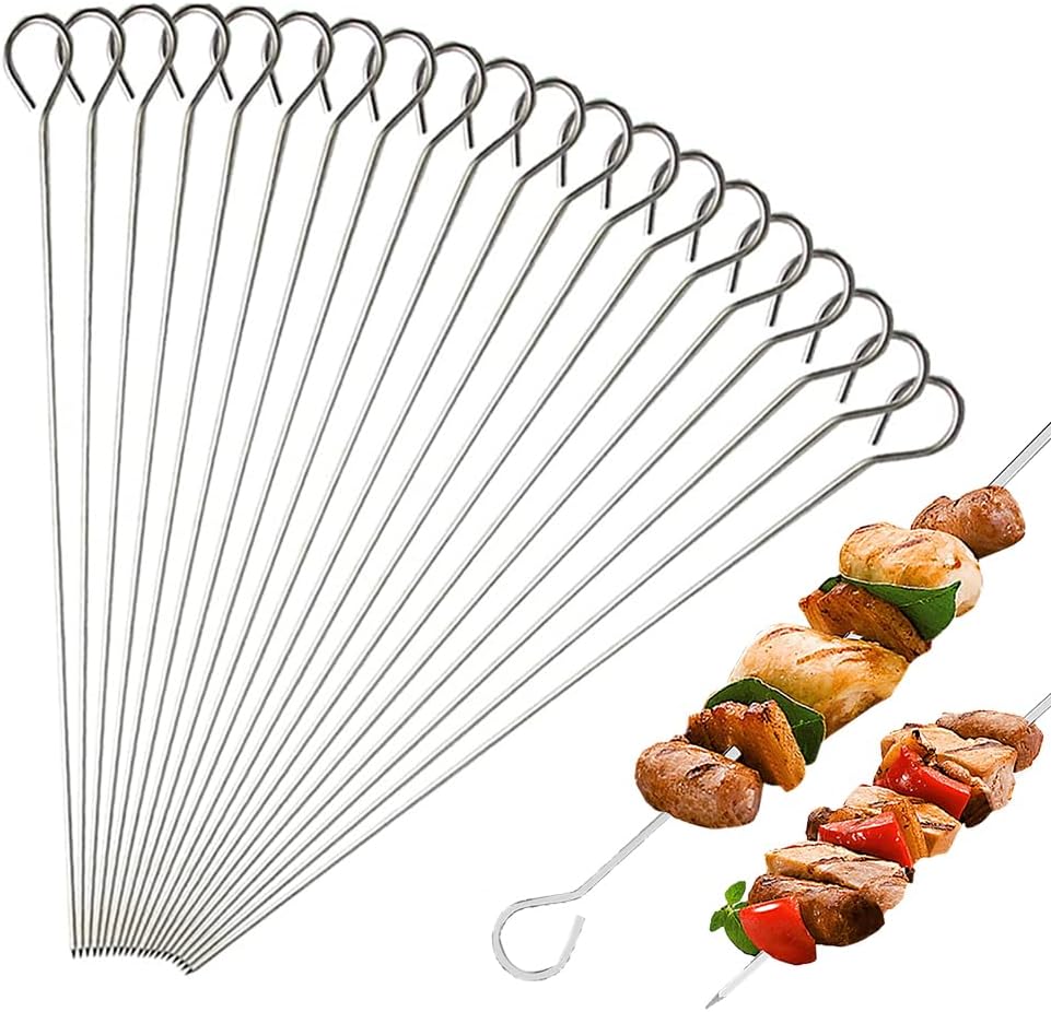 BBQ Metal Skewers Stainless Steel 20 PCS 7.87"/20cm Food-Grade Kebab Turkey Lace...