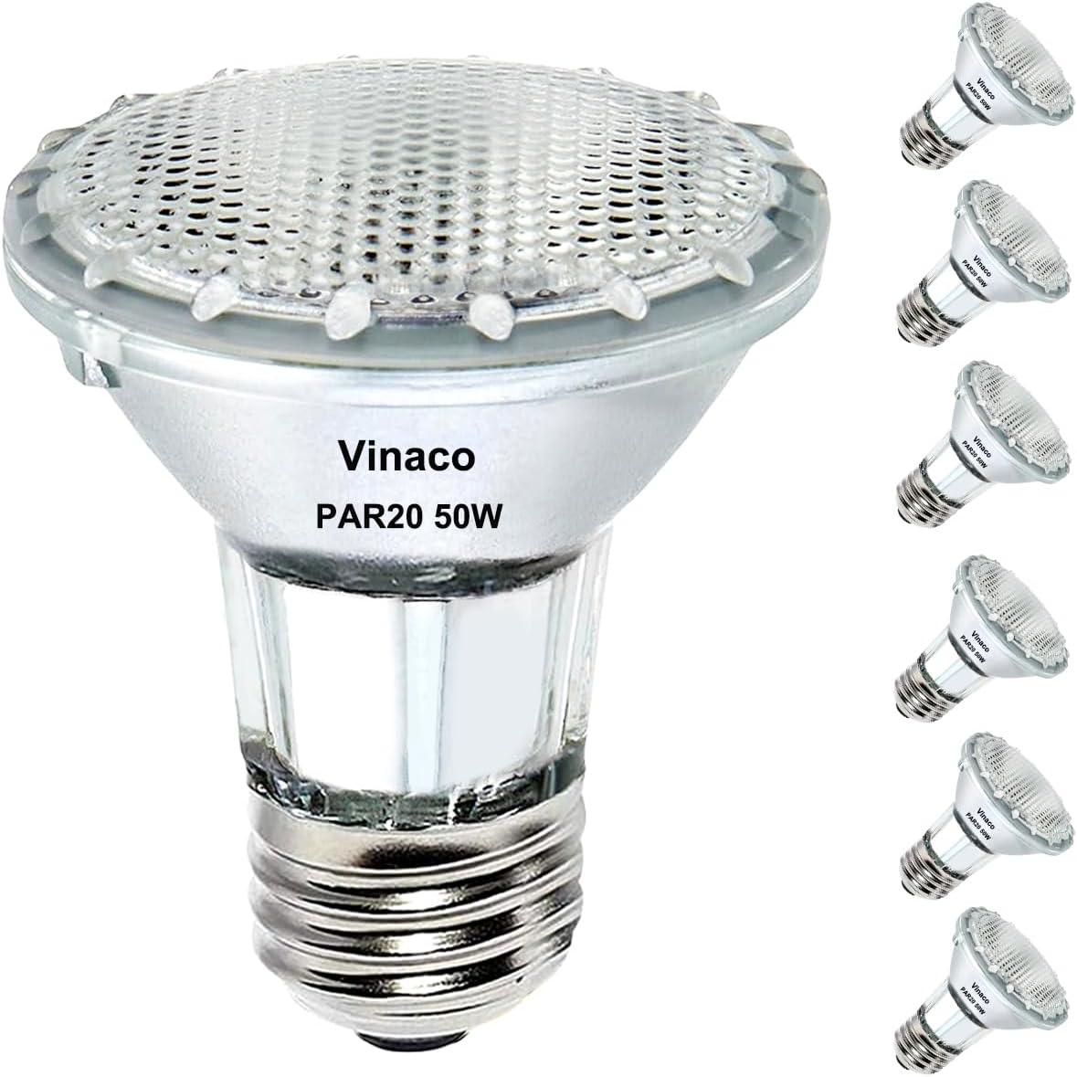 Vinaco PAR20 50W Halogen Bulb, 6 Pack High Output PAR20 Flood Light Bulb, 50W PA...