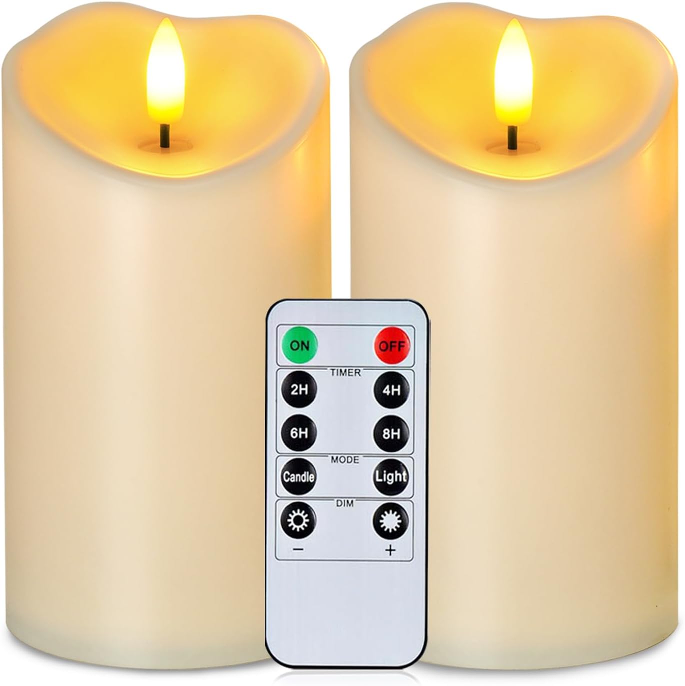 Homemory 6”x3” Outdoor Waterproof Flameless Candles, LED Candles, Battery Operat...