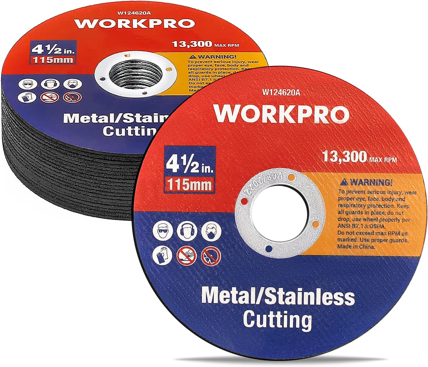 WORKPRO Cut Off Wheels 20-pack, 115mm Metal and St...