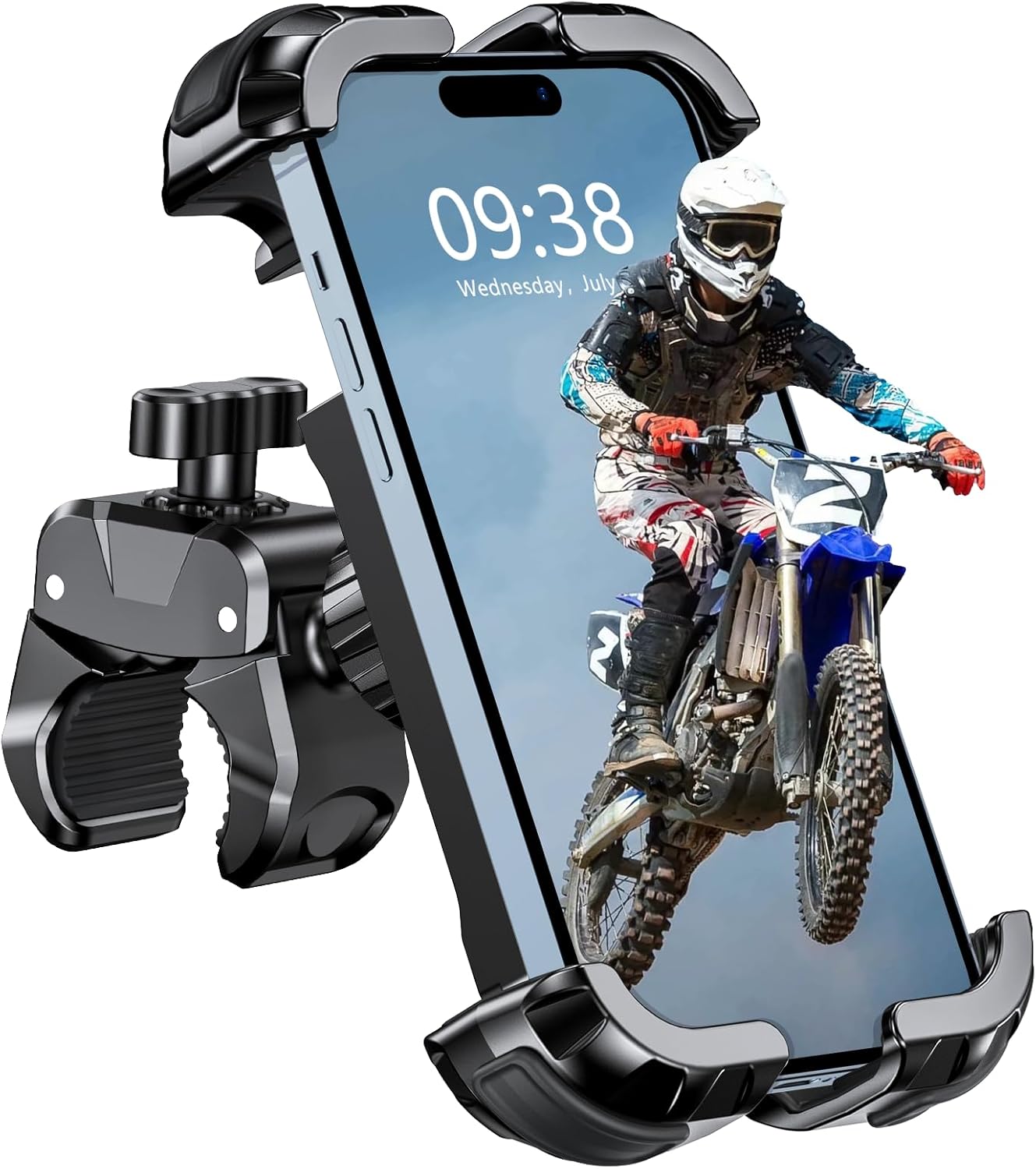 Motorcycle Phone Mount, Upgrade Bike Phone Mount [1s Lock][Secure Protection], 3...
