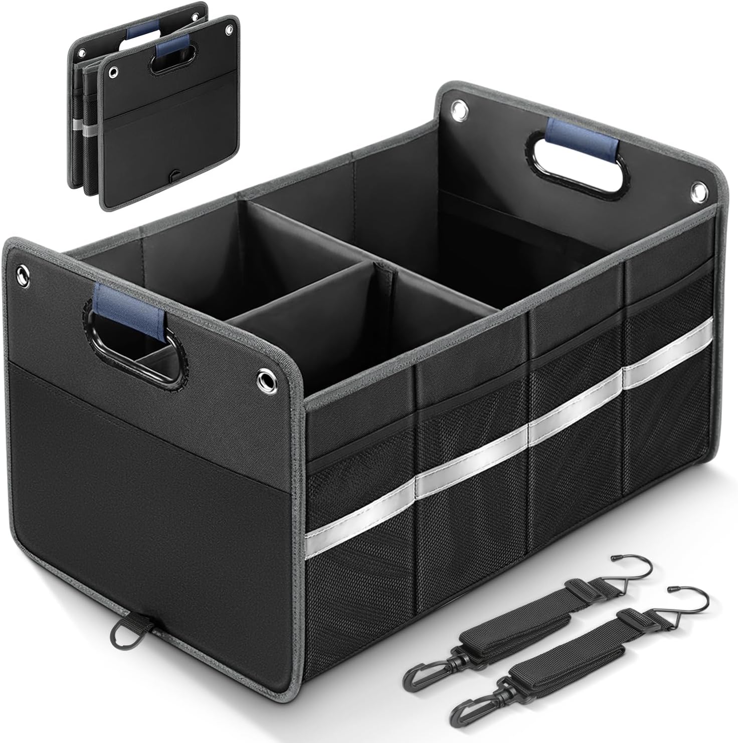 Car Trunk Organizer, Car Storage Organizer, Collapsible Multi Compartment for Ca...