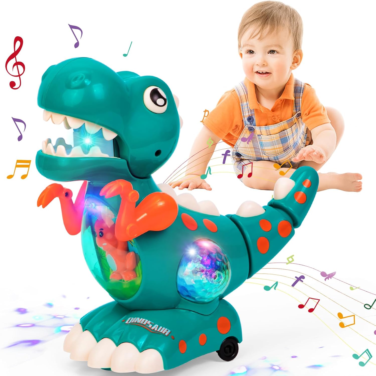 Thedttoy Baby Toys Musical Light Crawling Walking Dinosaur Toys for Boys Girls 1...