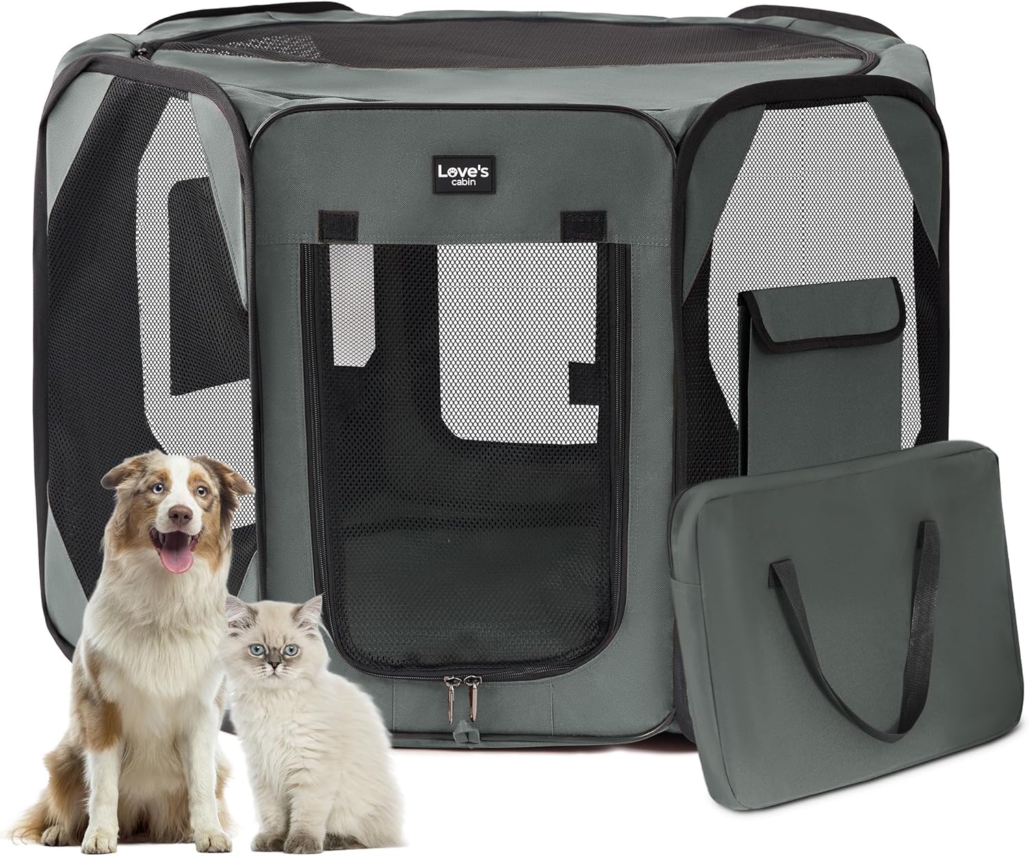 Love's cabin Pet Puppy Dog Playpen, Large Dog Tent Crates Cage Indoor/Outdoor, P...