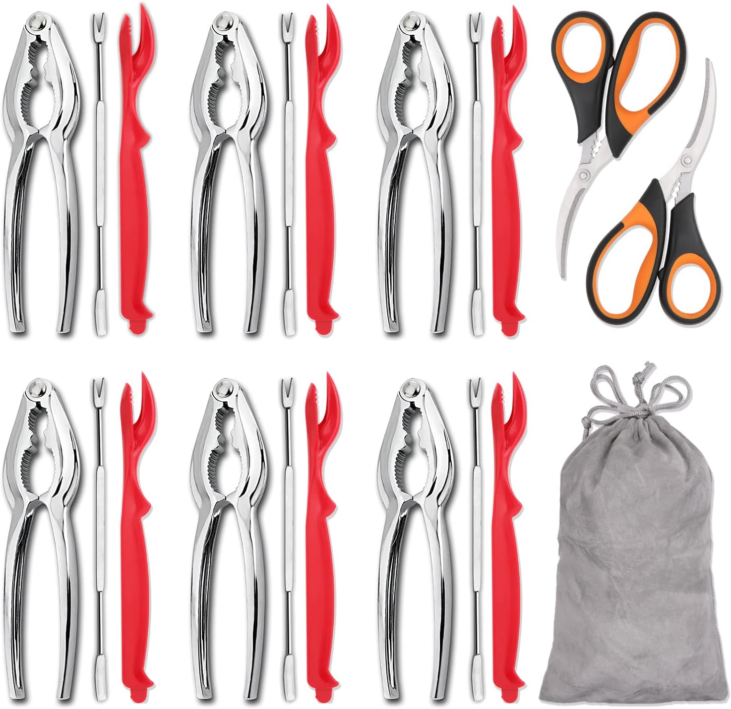 Hiware 20-piece Seafood Tools Set includes 6 Crab...