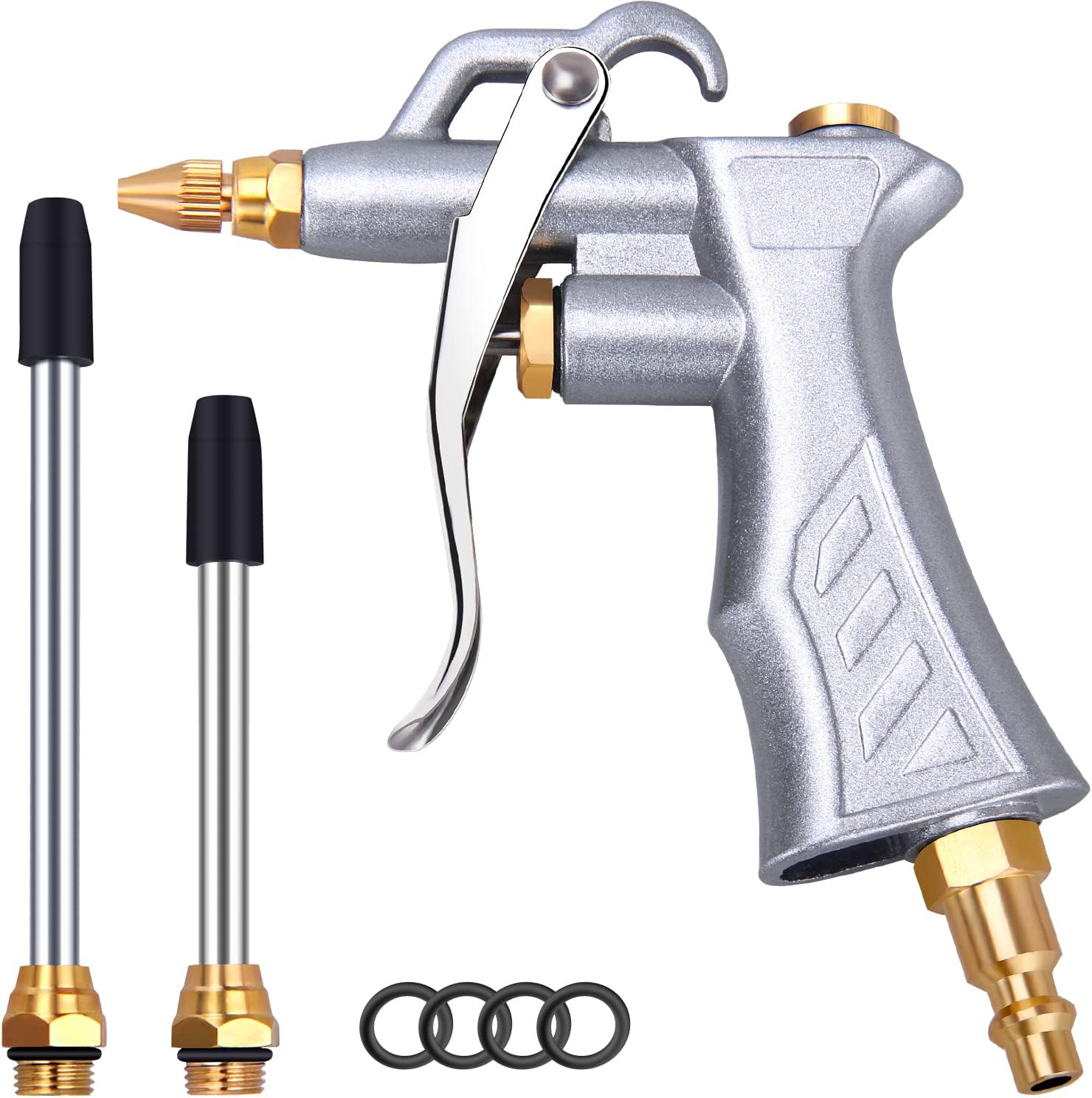 JASTIND Industrial Air Blow Gun with Brass Adjustable Air Flow Nozzle and 2 Stee...