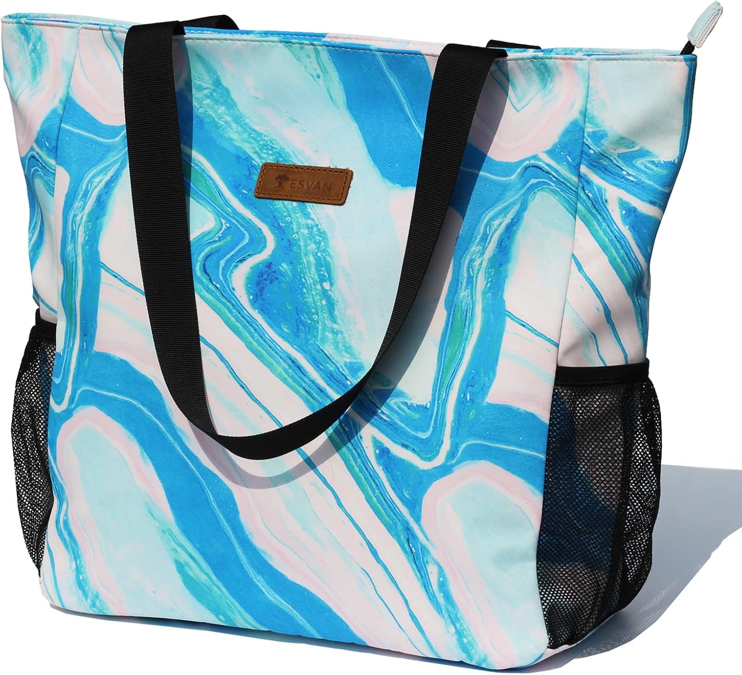 ESVAN Original Floral Water Resistant Large Tote Bag Shoulder Bag for Gym Beach...
