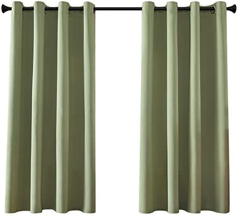 MRTREES Sage Green Curtains for Bedroom, 54 Inch Drop Short Blackout Curtains Ey...