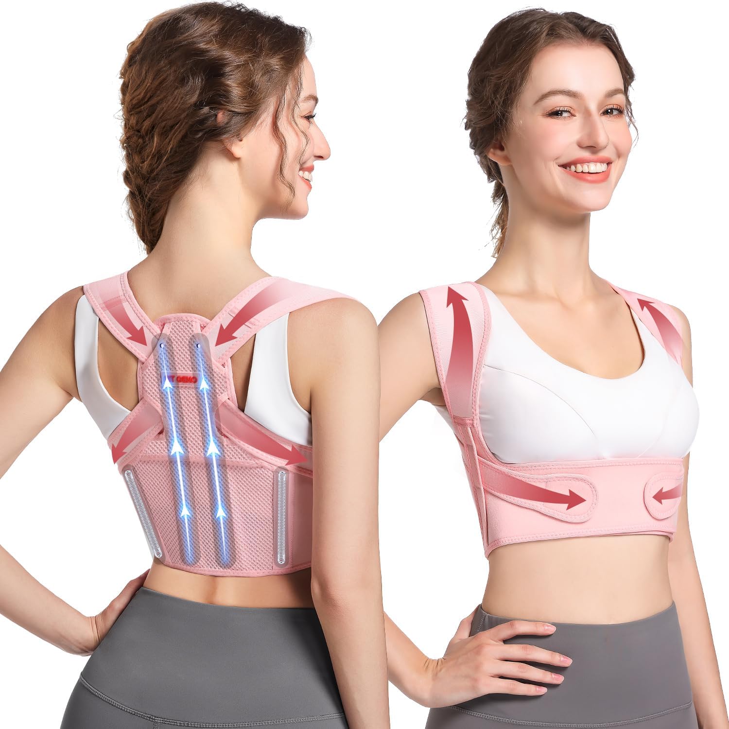 Fit Geno Posture Corrector for Women: Adjustable Lightweight Upper Back Brace fo...