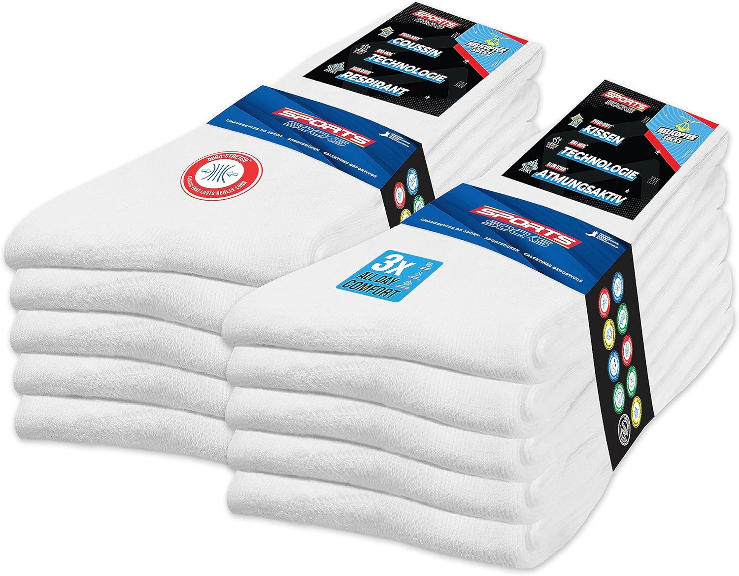 SOXCO 10-Pack Sports Socks for Men Women Crew Socks, Pack of 10 Pairs