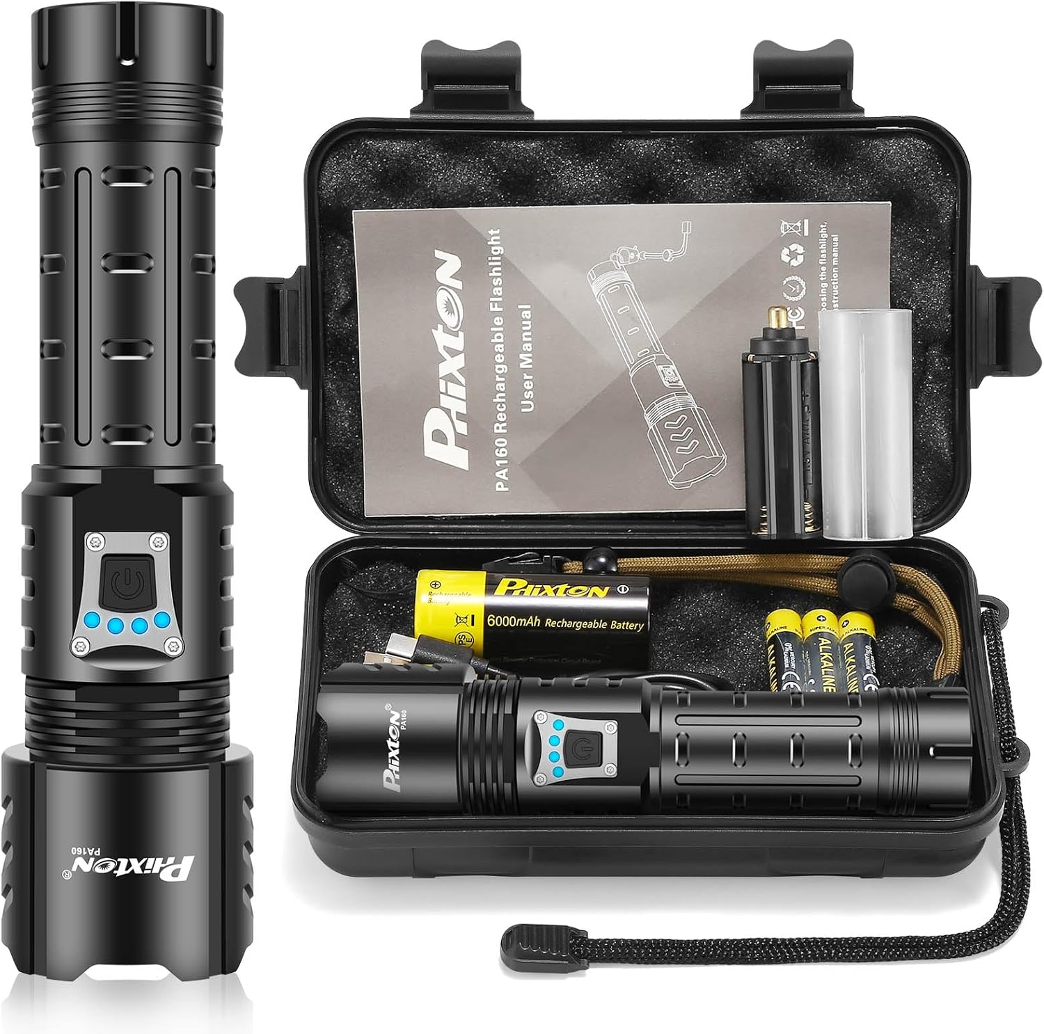 PHIXTON Rechargeable Flashlights High Lumens 1000000 Super Bright Long Range 328...