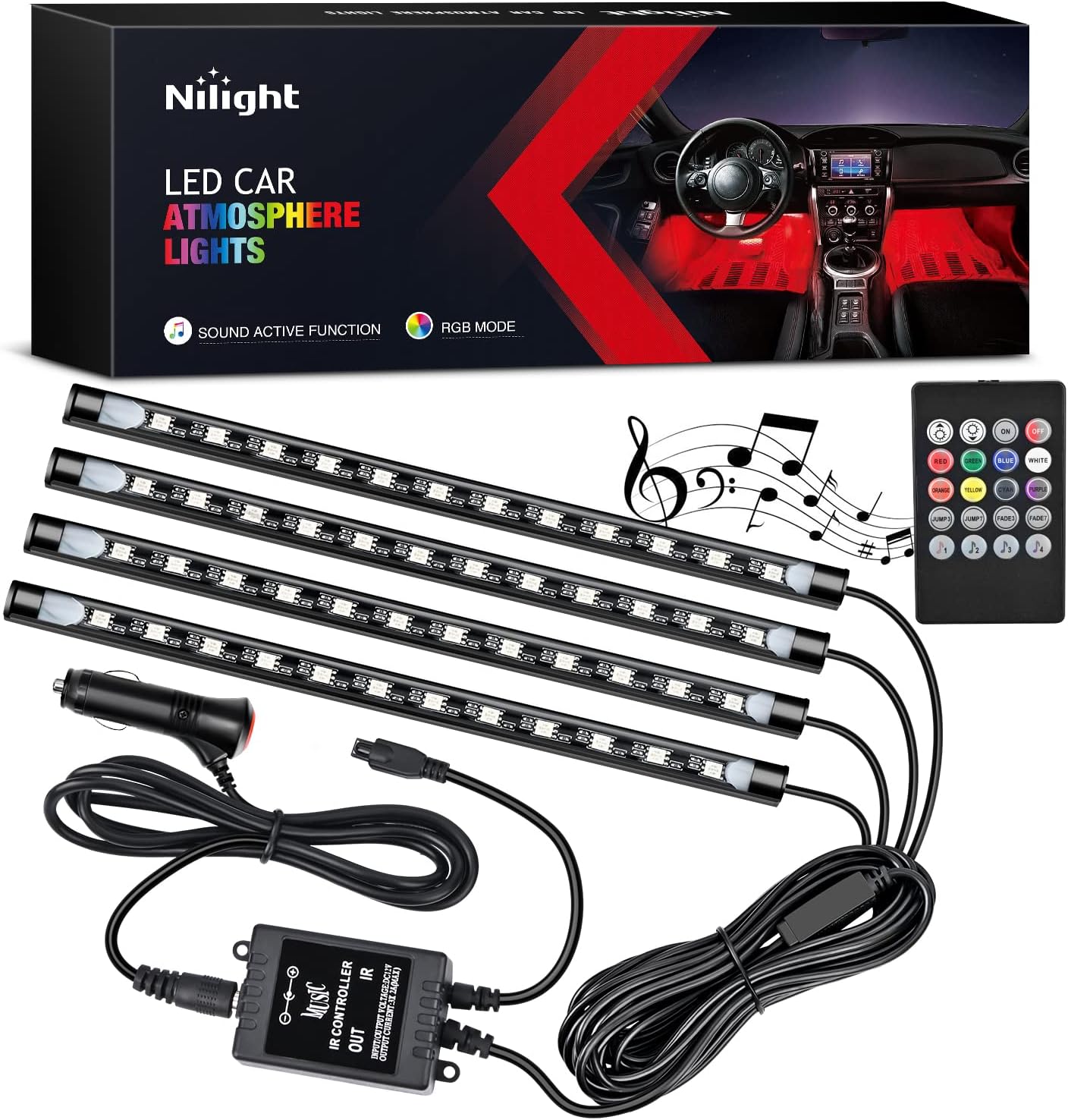 Nilight - TR-06 4PCS 48 LED Interior Lights DC 12V...