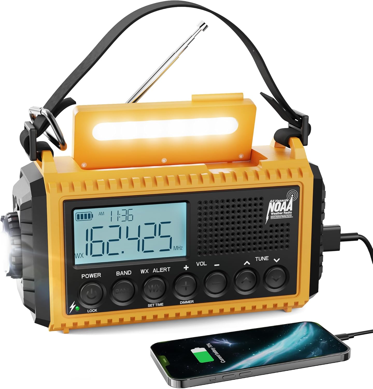 Raynic Emergency Radio, 5000mAh/18500mWh Weather Radio, Solar Hand Crank Radio w...