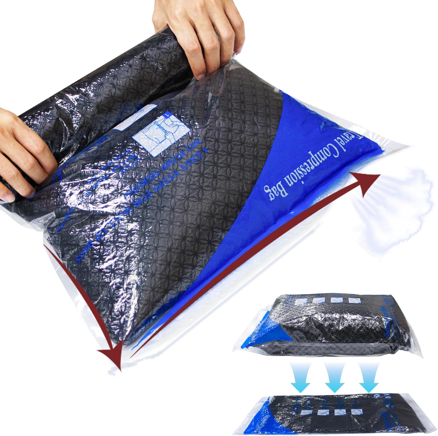 12 Pack Compression Bags for Travel | Vacuum Seal Storage Bags for Luggage & Dir...