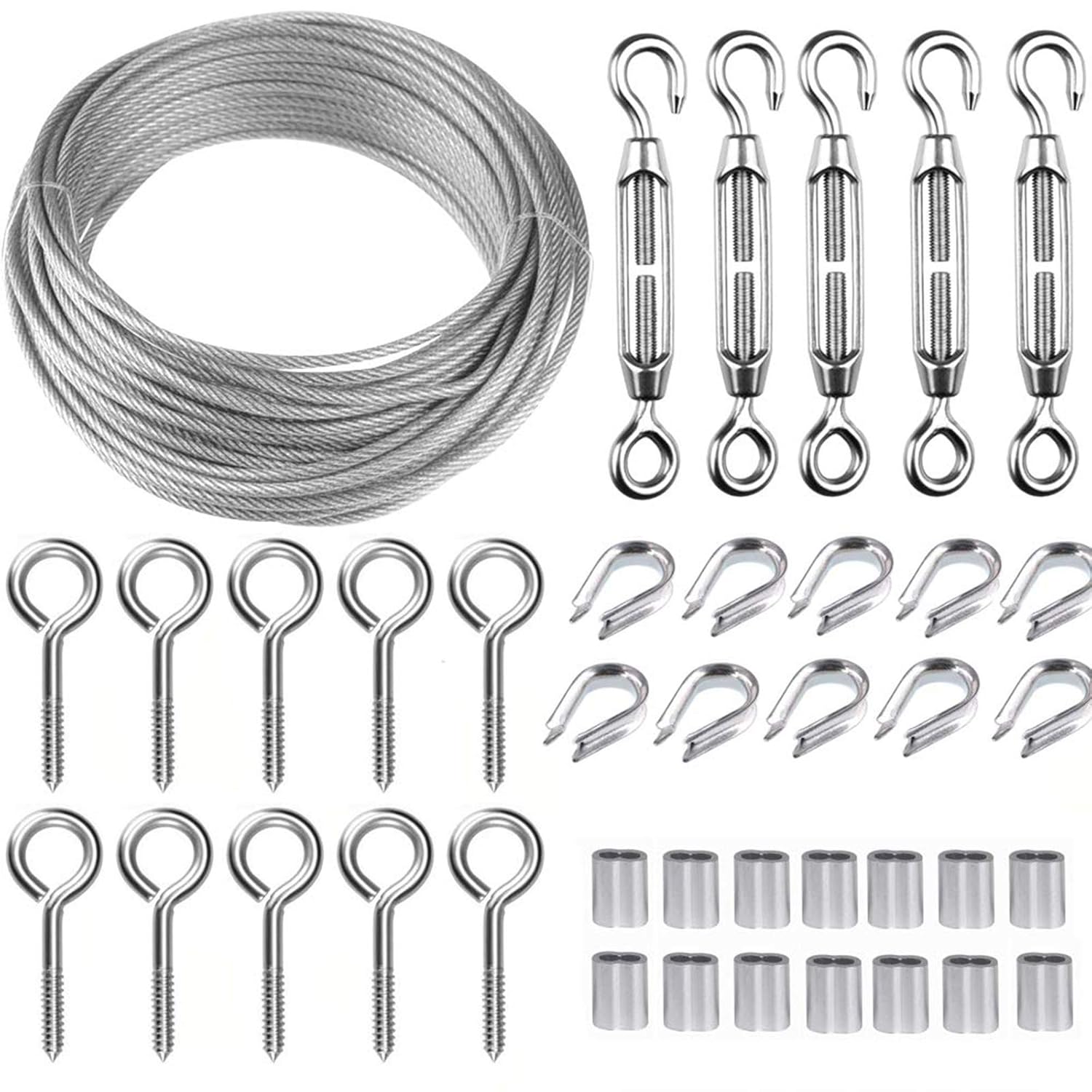 TooTaci 30M Garden Wire for Climbing Plants, 2mm PVC Coated Stainless Steel Cabl...