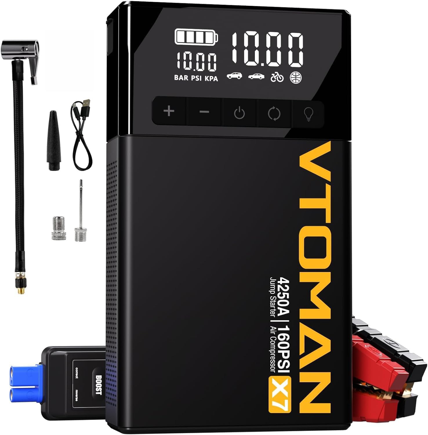 VTOMAN X7 Jump Starter with Air Compressor, 4250A Portable Car Jumper with 160PS...