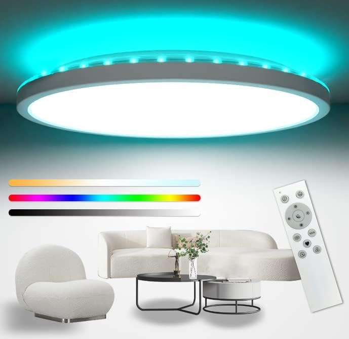 Peasur 42cm LED Ceiling Light 3000-6000K Large, 32W 3200LM Bathroom Light Dimmab...
