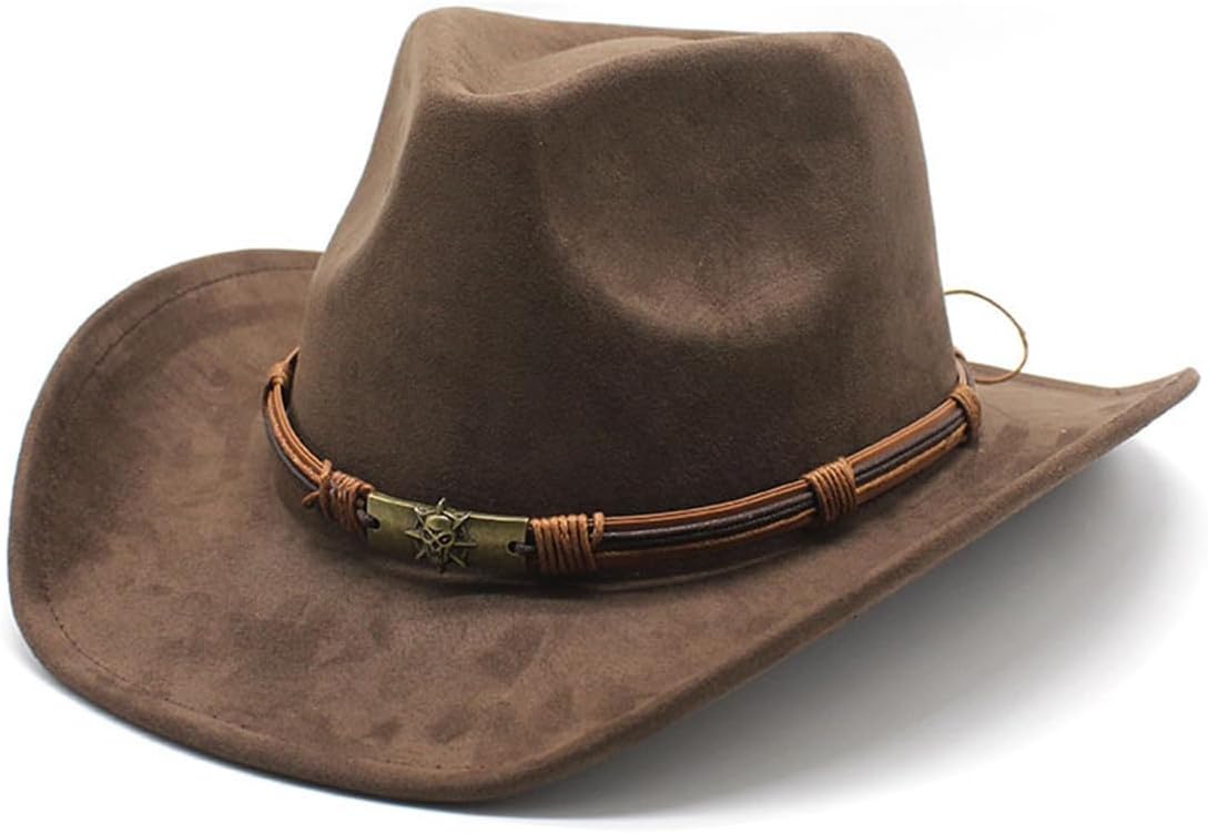 LIDHAY Cowboy Hat for Women and Men Western Suede Hat Panama Hat Cowboy & Cowgir...