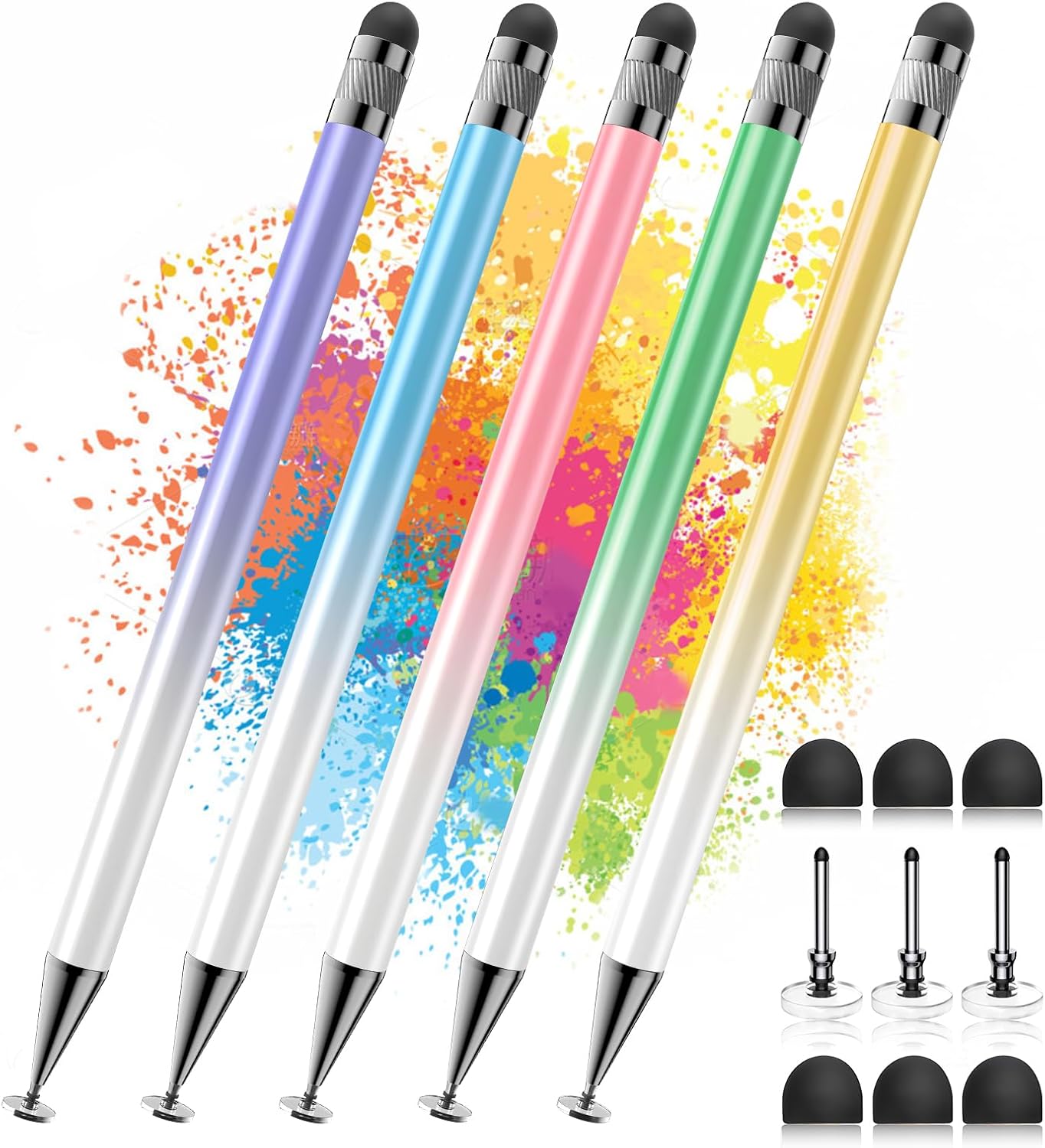Bopomofo Stylus (5 Pcs),2-in-1 Stylus Pen for Touchscreen, High Precision and Se...