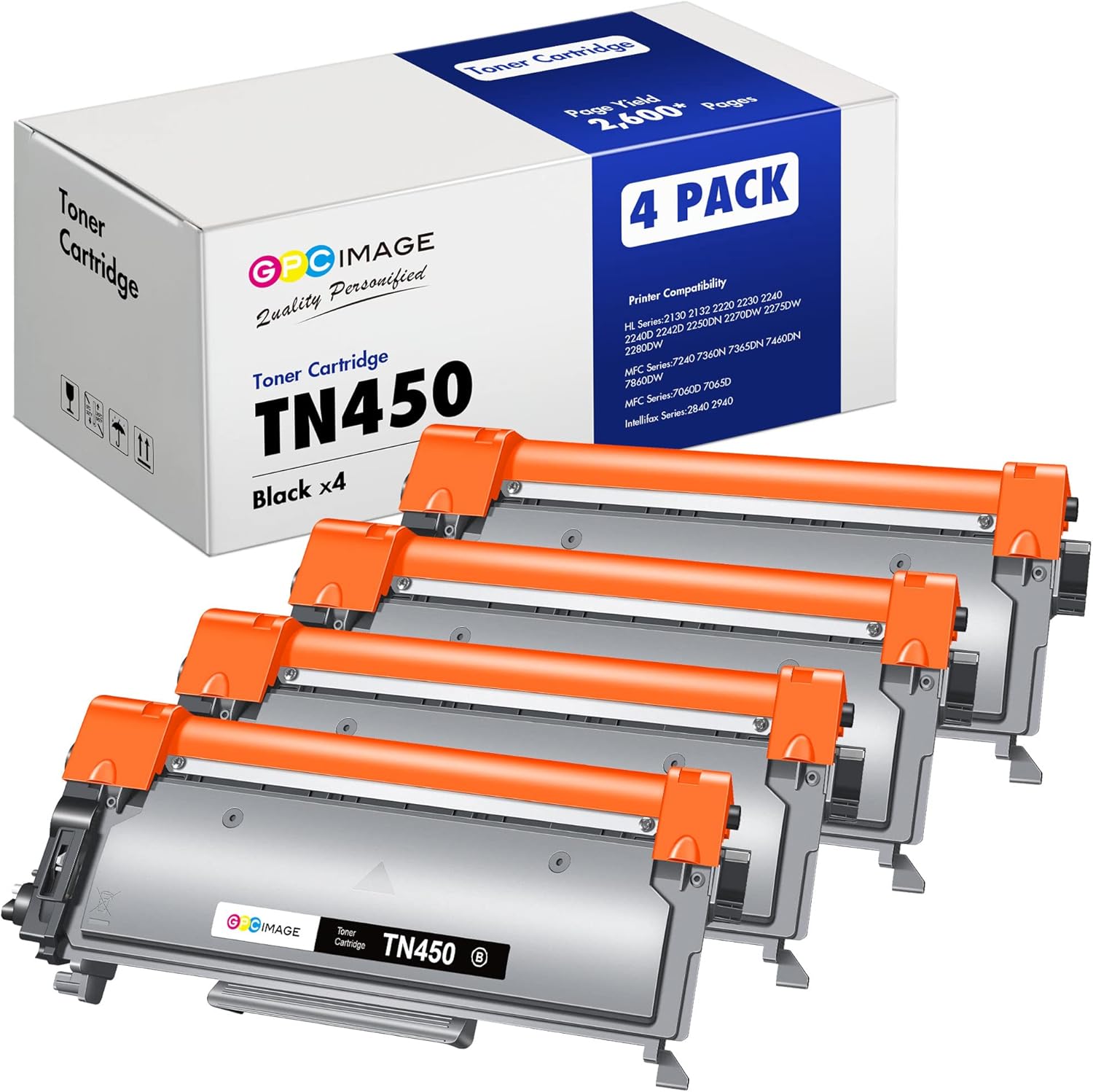 GPC Image Compatible Toner Cartridge Replacement for Brother TN450 TN-450 TN420...