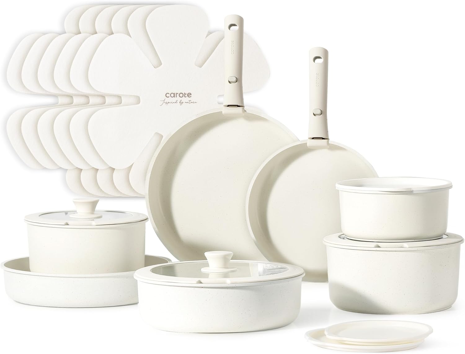 CAROTE 21pcs Pots and Pan Set Non Stick, Nonstick Induction Cookware, Cookware S...
