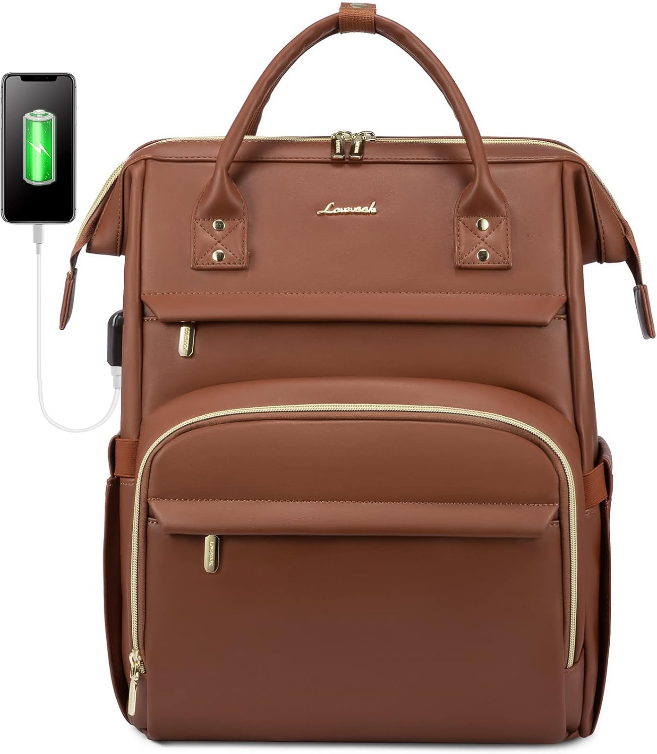 LOVEVOOK Leather Laptop Backpack for Women 15.6 inch,Travel Purse Nurse Teacher...