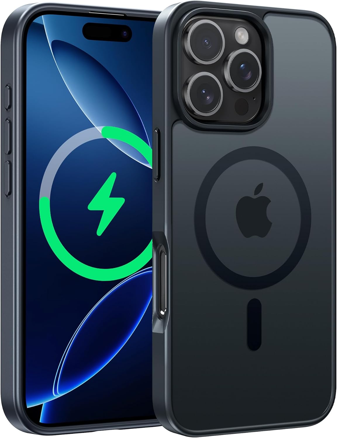 FNTCASE for iPhone 16 Pro Case: Magnetic Matte Translucent Military Grade Drop P...
