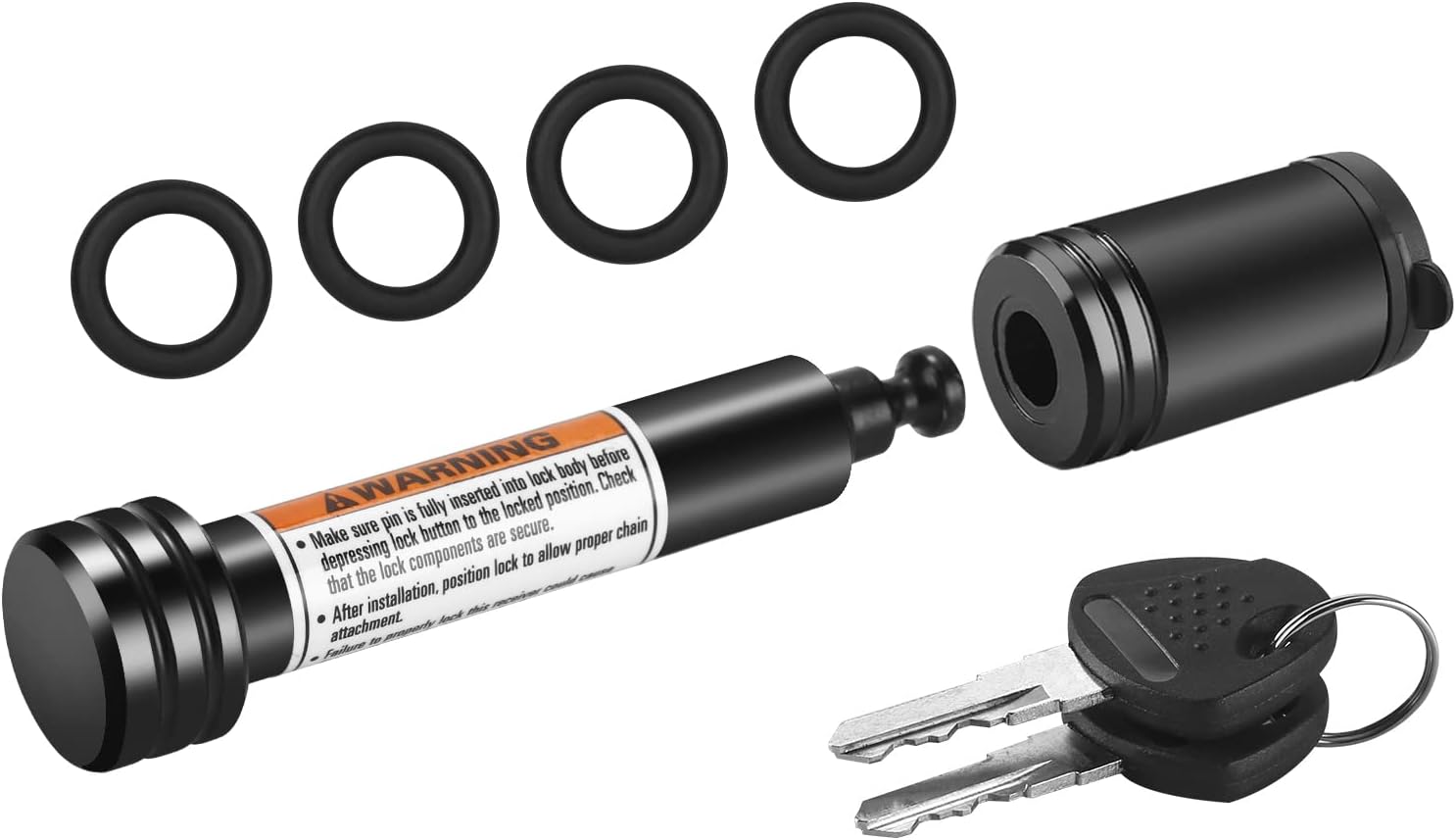METOWARE Trailer Hitch Lock - 5/8" Dia Locking Receiver Pin, Fits 2" Receiver Tu...