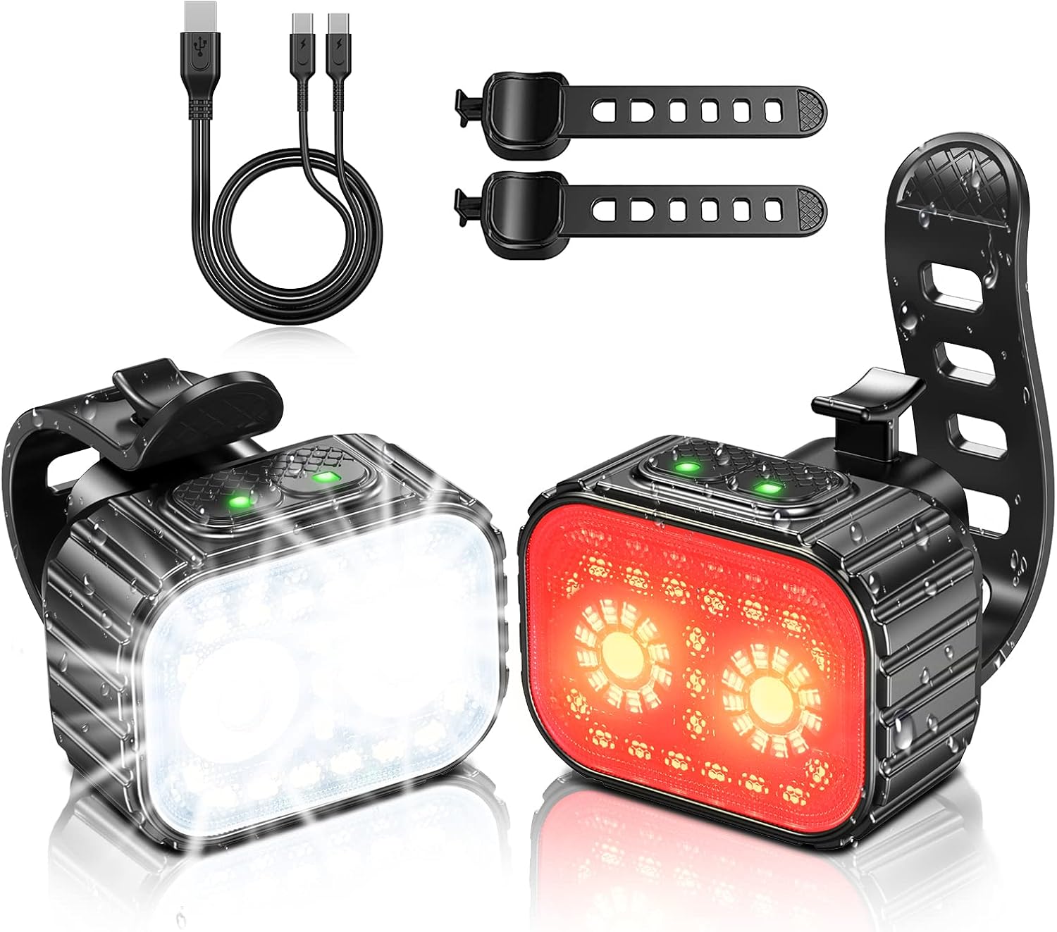Mohard Bike Lights Set, Ultra Bright USB Rechargeable Cycle Lights Front and Bac...